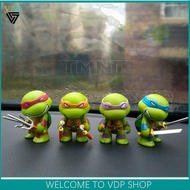 ลดกระหน่ำ 4 pcs ชุด Teenage Mutant Ninja Turtles TMNT มินิตัวเลข PVC ตุ๊กตารถ Auto Decor ของขวัญเด็ก