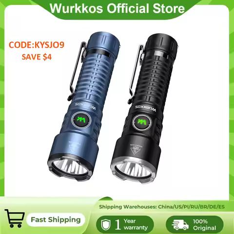 Wurkkos TS28 EDC Flashlight 3200 LM Rechargeable 21700 Battery 506m Beam Distance Magnetic Tail Cap 
