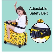 22 inch children's luggage small yellow duck luggage bracket can sit in children's baby luggage儿童木马旅行箱