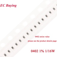 100PCS 1% 0402 SMD Resistor 0R ~ 10M 1/16W 0 1 10 22 47 100 150 220 330 ohm 1K 2.2K 4.7K 10K 100K 1R
