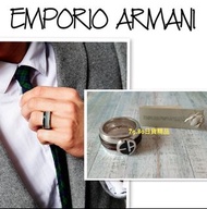 【 柒玖捌零日貨精品 】全新正品 EMPORIO ARMANI EA字樣拼接三環造型戒指