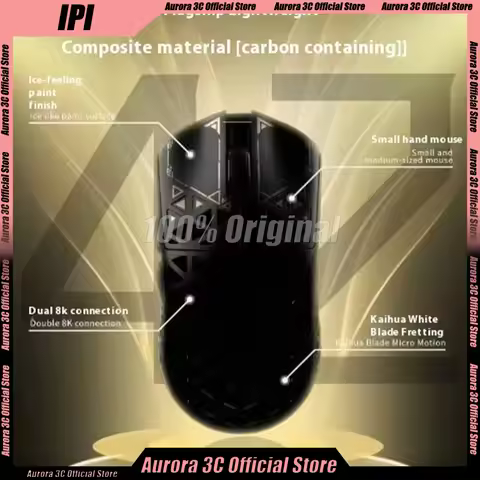 IPI Float Mouse Tri Mode Wireless Mouse PAW3395 8000Hz Polling Rate Custom Hollow Out Carbon Fibre G