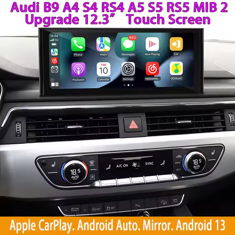 For Audi B9 A4 S4 RS4 A5 S5 RS5 MIB2 Apple CarPlay Android Auto Upgrade 12.3 Touch Screen Mirror Acc