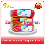 KABEL LISTRIK SERABUT HYO TRANSPARAN 2 x 0.75 (50 Meter)