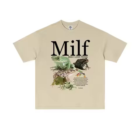 MILF Man I Love Frogs Funny Frog Amphibian Lovers Meme T Shirt Men Women Casual Cotton Vintage Short