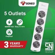 GONEO - Gongniu G105 Stop Kontak Tanpa Kabel 5 lubang terminal kuningan Anti Petir