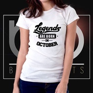 Legends are Born in October Tshirt for Women 02
