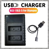 BLS-1 BLS-5 USB Dual Battery Charger for Camera PS-BLS1 BLS-50 PS-BLS5 -D E-M10 Pen E-PL2 E-PL5 E-PL