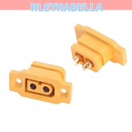 RLEYRABELLA 5pcs XT60E Male Plug, Yellow Plastic XT60E Connector,  Mountable FPV Racing Fixed Board 