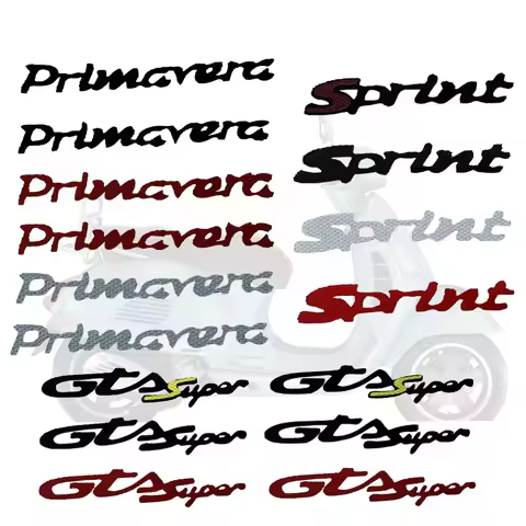 For Vespa Piaggio GTS300 GTS 300 Sprint Primavera 150 Motorcycle Sticker 3M Fairing Decal Logo Decor