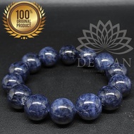 Gelang Batu Blue Safir Round 15mm Asli dan Natural