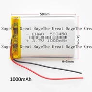 3.7V 1000mAh Li-poly Rechargeable Battery For MP3 GPS Recorder Camera DVD 503450