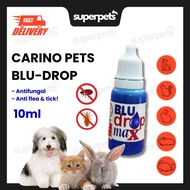 [24HR SHIP] CARINO PETS BLU-DROP 10ML Anti Flea Anti Fungus Cat Dog Rabbit Guinea Pig Kucing Ubat Ku
