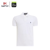 Polo Ralph Lauren Logo Pique Cotton Polo Shirt White | ของแท้ ตรวจสอบโดย SASOM