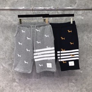 FS9H thombrowne Shorts Men Loose Straight Four Bars Unique Puppy Embroidered Five Points Sports Pant