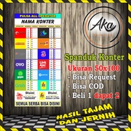 AKA PRINTING | 2PCS CETAK SPANDUK DAFTAR HARGA KUOTA | SPANDUK DAFTAR HARGA PULSA | SPANDUK TOPUP BI