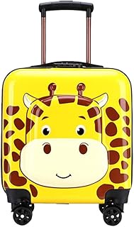 Kids Carry on Luggage with Wheels Girls Travel Suitcase 18 Inch Rolling School Bag for Toddler Children Yellow