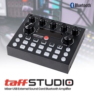 Mixer mini bluetoot volume TaffSTUDIO Mixer USB External Sound Card Bluetooth Amplifier - V8S - Blac