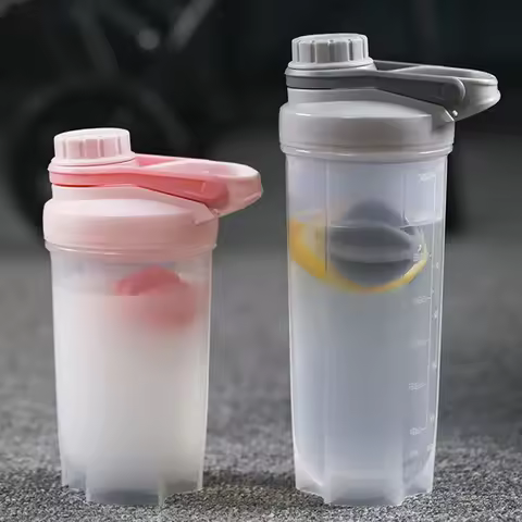 500ml/700ml Portable Water Bottle For Drink Plastic Leak Proof Sports Bottles Protein Shaker Water B
