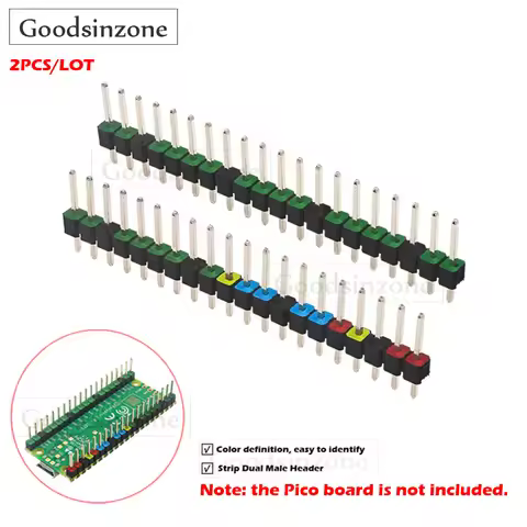Raspberry Pi Pico 2 W 20-pin Strip Male Header, multi colour Stacking Header / Extender for Raspberr