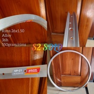 Araya VP 21 rims Ring 26 rims, federal 36h commuter bike MTB rims, 36 hole alloy rims