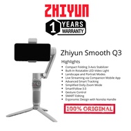 ZHIYUN SMOOTH Q3 GIMBAL STABILIZER 3-AXIS STABILZER LIVE STREAMING BUILT IN ROTATABLE LED Q3