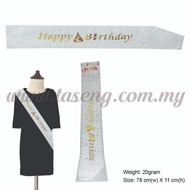 Sash - Happy Birthday Sash White