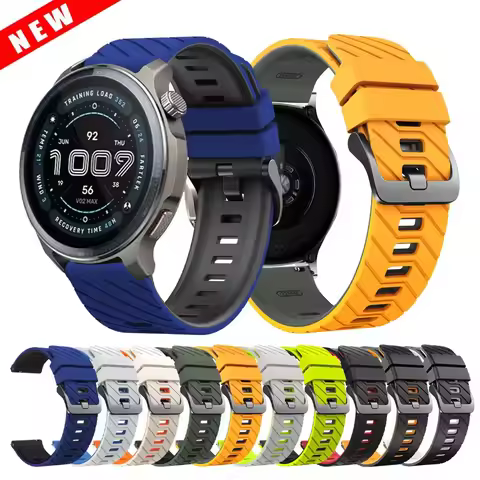 22mm Replace Band for Amazfit Balance/GTR 4 3 2 Silicone Watchband For Amazfit Bip 6 5/ Stratos 3 2 