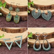Ethnic Bronze Indian Earrings for Women Boho Gypsy Orecchini Jewelry Antique Hollow Geometric Alloy 