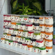 Set of 84 Square yogurt jars 120ml
