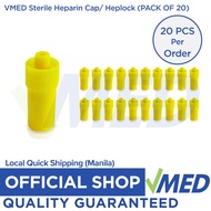 VMED Sterile Heparin Cap/ Heplock (PACK OF 20 and PACK OF 50)