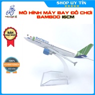 Mô hình máy bay Bamboo Airways A320 kích thước 16cm đẹp
