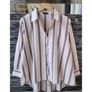 KEMEJA 8787 Striped Shirt Blouse XL