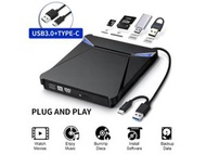 全城熱賣 - 電腦外接 CD/DVD 光碟機，USB 3.0 C 型 DVD 播放器,可攜式 CD/DVD 燒錄機，外接 DVD 光碟機相容筆記型電腦桌上型電腦 Windows 11/10/8/7
