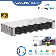 WAVLINK DisplayLink Docking Station Quad Monitors 5K USB C/USB A Laptop Dock for M1 M2& Windows with