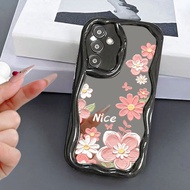 Oil Painting Of Luxury Curly Wave Makeup Mirror Phone Case Suitable For Oppo A3 A3x A5 A17 A18 A38 A