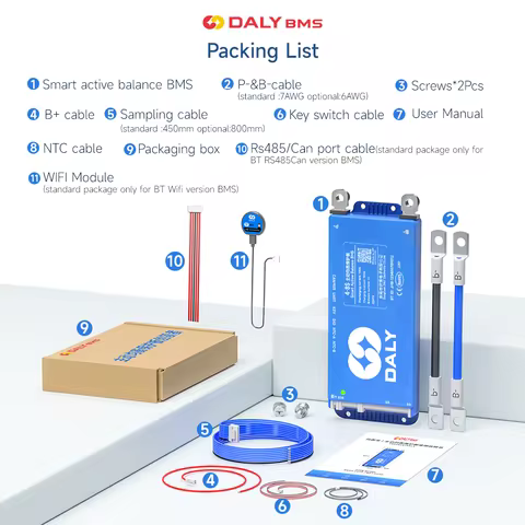 DALY 100 BMS 4S-8S 10S 16S 17S 24S smart bms 40A 60A 80A 100A150A 200A 12V 24V 48V LiFePo4 Li-on bat