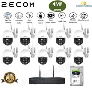 2ECOM 4MP 10x Zoom In wireless ptz cctv set pan tilt rotate Audio CCTV Wifi eyeball camera IP indoor