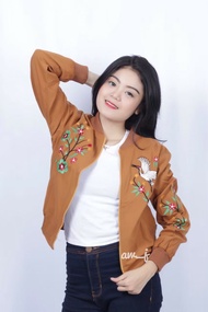 Jaket sukajan Bomber Flamingo / Jaket Bomber wanita import korea / jaket Remaja Terbaru / Jaket Wani