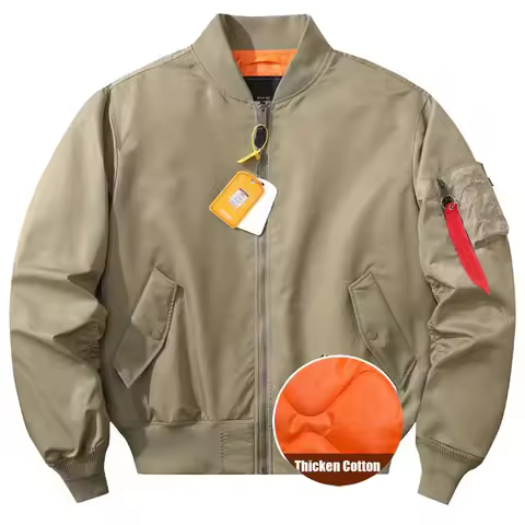 Autumn Winter Thicken Cotton Pad MA1 Pilot Jacket Men's and Women's Flight Uniform Coat