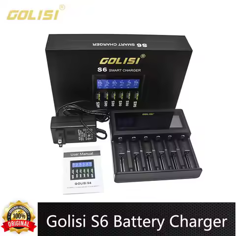 Original Golisi S2 S4 S6 Battery Charger 2A LCD Intelligent Charger For 18650 21700 20700 AA AAA Rec