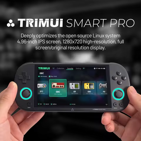 TRIMUI Handheld Game Player 4.96'' IPS Screen Linux System Joystick RGB Lighting Trimui Retro Video 