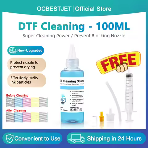 DTF Power Cleaner DTF Cleaning Solution Liquid For Direct to Film Printer Printhead Tube Maintenance