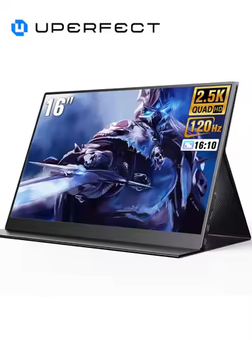 UPERFECT 2K 16" 120hz Portable Gaming Monitor Display Mobile Screen with 2560x1600 IPS Speakers HDMI