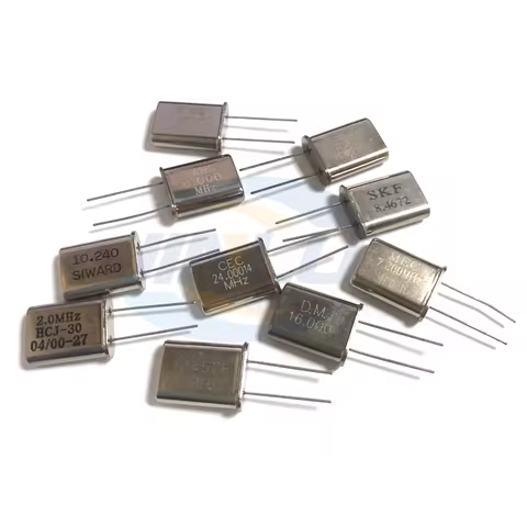 5pcs HC-49U in-line quartz crystal oscillator 7.3728 8.000M 8.4672 10M 10.240 11.0592 12 12.8 15.36 
