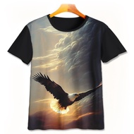 Animal Kids T-Shirt - Cute 3D Animal T-Shirt - Eagle Animal Printing T-Shirt-4-designWD Limited Edit