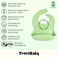 Trentbaby - Bib Silicone Bib/ Baby Apron/ Baby Bib/ Mpasi Bib/