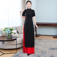 2025 traditional aodai dress vietnam vintage aodai dress+pants set oriental qipao dress cheongsam ba