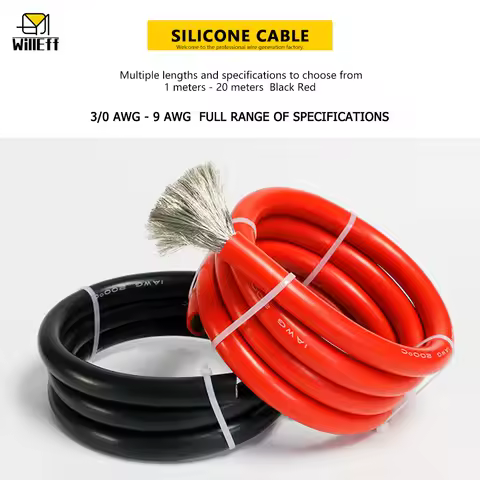 3/0AWG 2/0AWG High-power Silicone cable Black Red Silicone wire Extremely soft Electrical wires New