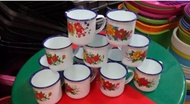 Gelas Kaleng Gelas Jadul Gelas seng Enamel Polos Gelas Vintage
